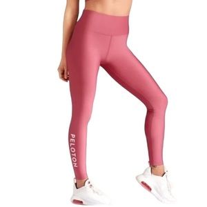 Peloton Solid Flex Leggings M medium rose pink logo cycling spin active